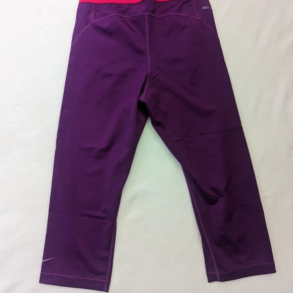 Purple Nike Pro Crop Leggings - Medium - Picture 3 of 3